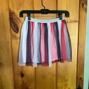 Little girl red, white and blue tulle skirt.